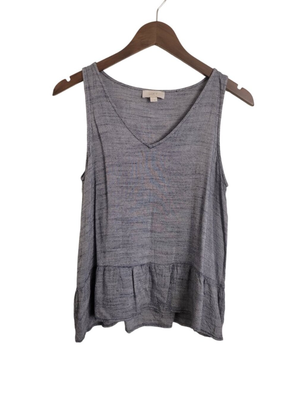 LOFT Chambray Peplum Tank size small